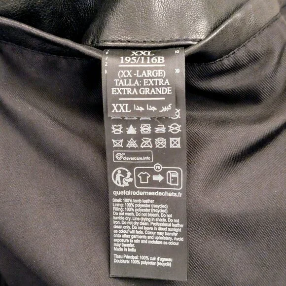 All Saints Zola Black Leather Jacket XXL